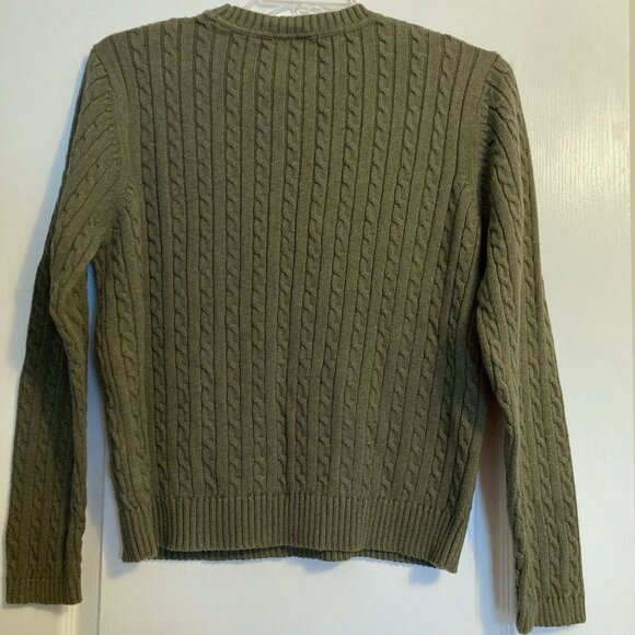 Women's XL Croft & Barrow Olive Cable-knit Sweater - Picture 2 of 4